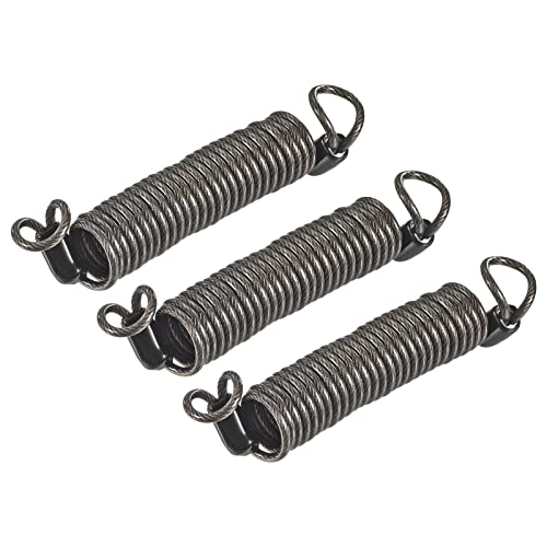 PATIKIL Security Steel Cable 2.5mm x 1.5m/4.92ft Coated Spring Luggage Lock Wire Rope with Double Loop Black 3 Pack