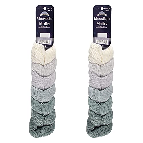 JubileeYarn Moonlight Medley Yarn - Ombre DK Weight Merino Wool/Acrylic - 200g/Hank - Pisces - 2 Skeins, 07 Pisces, 2 Hanks