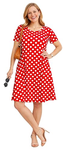 Image of Casual Summer Dresses for Women Beach Sun Dress Short Sleeve Tshirt Dress with Pockets
