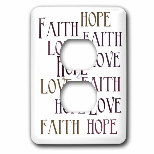 Plaque de prise murale Faith Hope Love boîtier électrique décoratif 3dRose