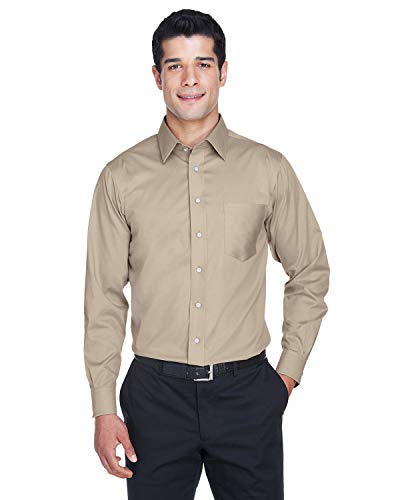 Devon & Jones Men's Crown Woven Collection™ Solid Stretch Twill S STONE2