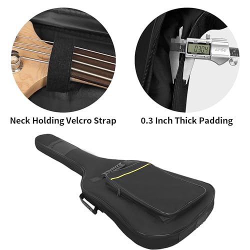 image for Muscab Bass Guitar Case 7mm Padding Waterproof Bass Guitar Gig Bag, El