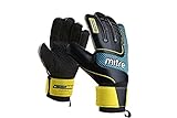 Mitre Anza G2 Durable Goal Keeper Gloves - Black/Cyan/Yellow, Size 9