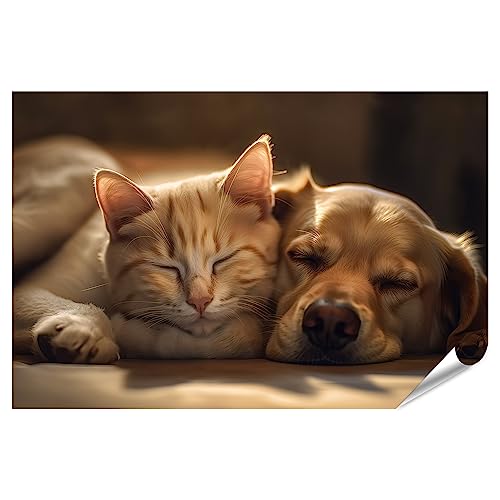 Impression Premium Chien et Chat islandburner Art Mural Haute Définition