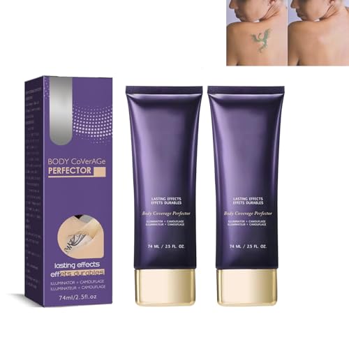 Mikabila 74ml*2pcs Scar Tattoo Concealer,Cover Cream for Spider Veins Concealer Cream, Tattoo Cover Make-Up, Leg Make-Up