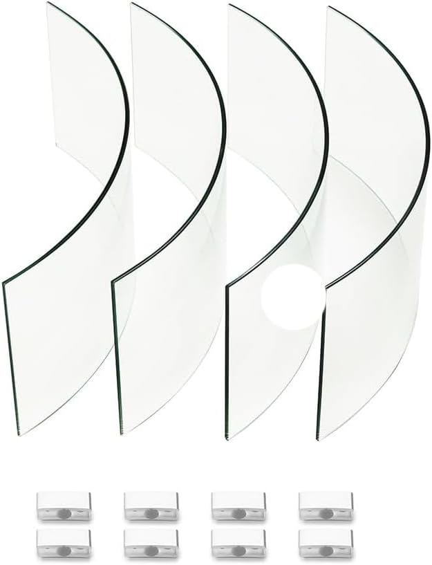 Miniatura 5 de Protector de viento de vidrio templado redondo para fogata de 28 pulgadas para uso al aire libre de barbacoa