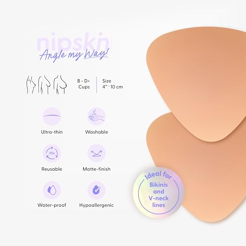 Triangular Ultra-Thin, Reusable, Adhesive, and Hypoallergenic Nipple Covers - For Cup B-D+ -2