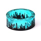 NDJEWELRY - Anillos de resina de plástico transparente hechos a mano, patrón de ramas del bosque para mujeres/hombres, alianzas de boda tamaño 6 1/2 a 11