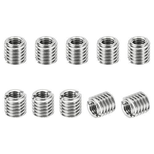 PATIKIL Rosca Adaptadores Manguito Reductora Tuerca, 10uds M8*1.25 Macho a M5*0.8 Hembra Reparación Inserto Tuerca Tornillo Reductor Conversión Inoxidable Acero Sujetador 8mm