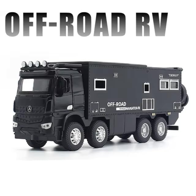 Image of Exclusive Alloy Metal Pull Back Die-Cast Car Diecast Metal Pullback Toy Car with Openable 6 Doors,Light Music Boys Gifts Toys (1:24 Off Road Motorhomes-Multicolor)