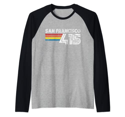 Vintage San Francisco Orgulloso 415 California State Gift Camiseta Manga Raglan