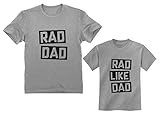 Rad Like Dad Father and Son Matching Shirts Fathers Day Daddy & Me Outfits Dad Gray XX-Large/Son Gray 4T