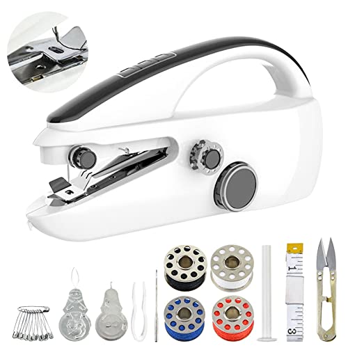 DriSubt Máquina de coser a mano, mini máquina de coser para principiantes, fácil de usar y rápida de coser, máquina de coser eléctrica portátil para el hogar Cover