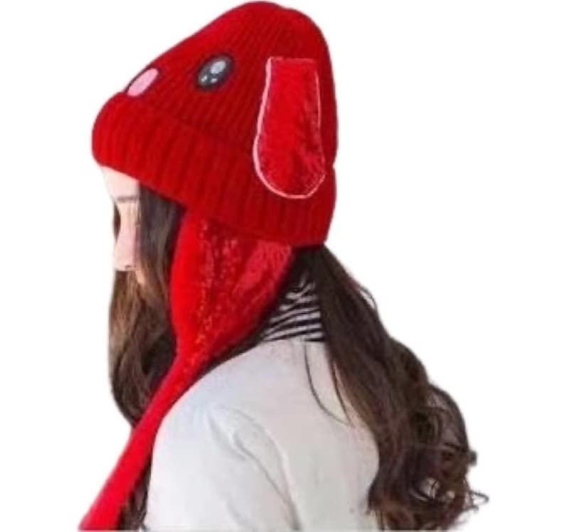 krystle Moving Ear Cap for Girls | Winter Cap | Ears Moves | Rabbit Ears | Plush Wool (Special for Winters) (Red)-picture-40