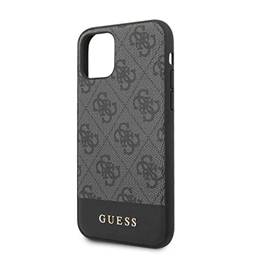 Coque iPhone 11 Guess paillettes gris 4G Stripe, l'accessoire de mode chic