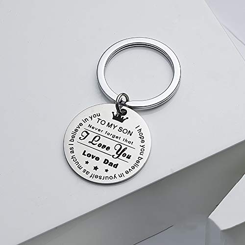 Image of Hibetek Daughter Son Gifts Keychain to My Daughter Never Forget That I Love You Family Pendant Key Chain Birthday Graduation Jewelry from Dad Mom