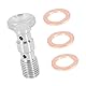 A ABSOPRO Auto Doppel Banjo Bolzen M10x1.25 Metrische Gewinde Bremse Fitting Adapter