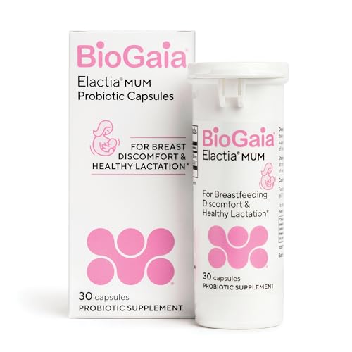 BioGaia Elactia Breastfeeding Probiotic | Lactation Supplements | Newborn Essentials and Probiotics for Both Mom & Baby | Daily Supplement for Healthy Lactation | 30 Count | Breastfeed Happy
