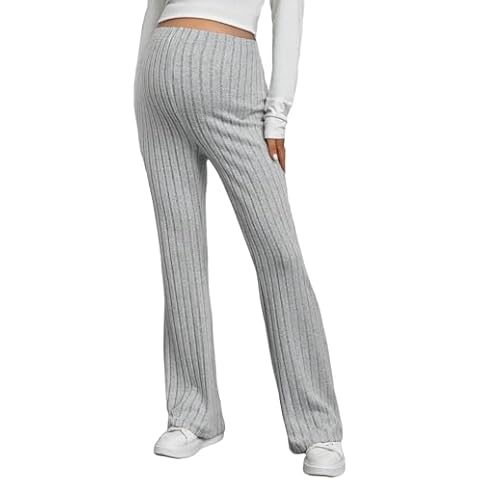 BEAUDRM Maternity High Waist Flare Pants Cover