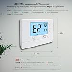 Thermostat mural non programmable pour les systèmes d'étages à usage domestique, 1 Heat/1 Du calme. DIY, Feux de fond blancs