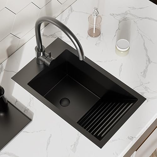 Fregadero bajo encimera con tabla de lavado y escurridor de grifo para cocina, baño y lavandería