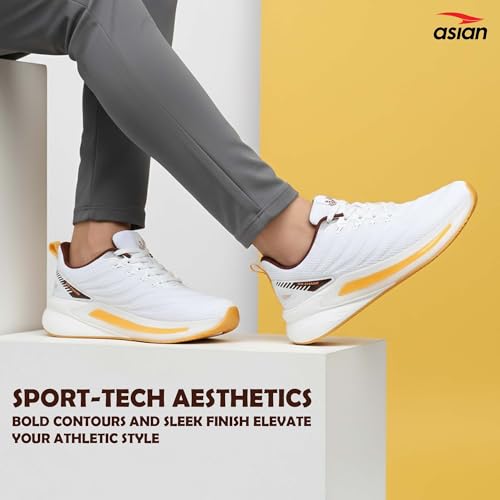 Image of ASIAN Powerplay-25 Men's Running Shoes | Knit Mesh Upper Lightweight Shoes | Memory Foam Technology | Premium Athletic Sneakers for Sports & Gym