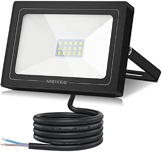 MEIKEE Led Floodlight Outdoor, 15W LED Security Light, IP66 Waterproof Super Bright led Spot Lights 6500K Cold White Light for Garden, Yard, Garages, Warehouse, Patio, Billboard