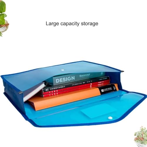 Sac de rangement documents B5 bleu et enveloppe plastique à pression