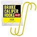 Mission Automotive Heavy-Duty Steel Brake Caliper Hook & Tool for Suspension and Automotive Maintenance - Powder Coated Yellow, 1/4