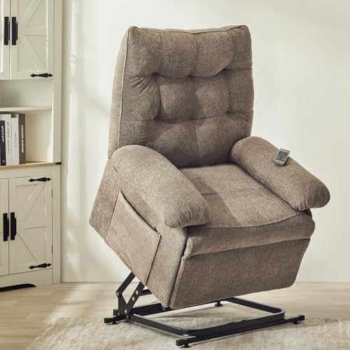 Roomark Relaxsessel Elektrisch mit 3 Motoren,Fernsehsessel mit Liegefunktion,Sessel mit Aufstehhilfe für Senior,Seniorensessel mit Fernsteuerung,TV Sessel Wohnzimmer,relaxliege,Recliner Chair (Braun) – Bild 3