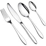 【Elegantes Design für breite Anwendung】WUJO Essbesteck Sets mit simplem Aussehen ohne überflüssige Dekoration. Sein klassisches Design passt Dinner in allen Stilen an. Ideal für alltäglichen und formellen Gebrauch wie Picknick, Camping, Reise sowie Hochzeit, Geburtstag, Familienfestmahl, Restaurants oder Hotel