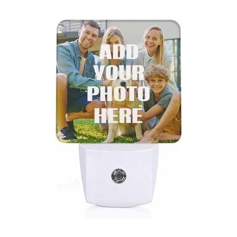 Numland Custom Plug in Night Lights,Customize Your Own Photo Text Logo Auto Dusk-to-Dawn Sensor Night Lamp Plug-in Home Decorative for Bedroom Bathroom Hallway Cover