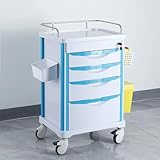 sunbiaouk Medizinischer Rollwagen, mobiler medizinischer Wagen, mobiler Medikamentenwagen, Laborwagen, für Klinik, Krankenhaus, Pflegeheim, Salon