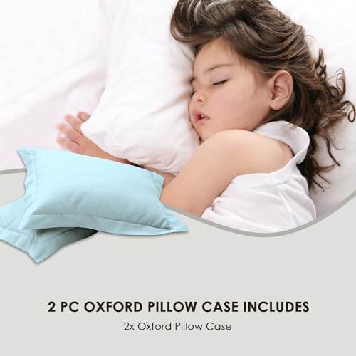 Pizuna Pure Cotton King Size Oxford Pillowcases 2 Pack Baby Blue 50x90cm - Image 4