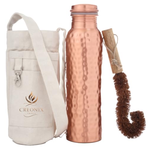 32 OZ Pure Copper Hammered Bottle with Ayurvedic Benefits |