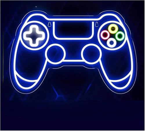 Néon manette de jeu LED pour salle gamer de 35cm