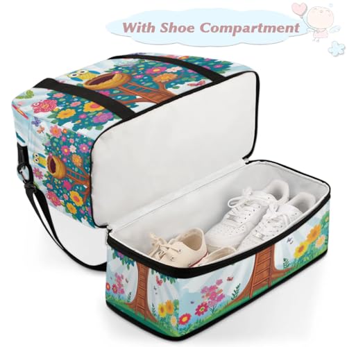 Bolsa de viaje plegable y resistente de 47L con compartimento para ropa húmeda 4