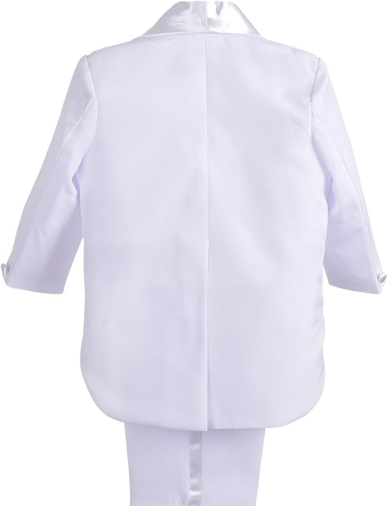 Vista 2 de Lito Angels Conjunto clásico de esmoquin con cola para bebé, traje de boda, 5 piezas, 039