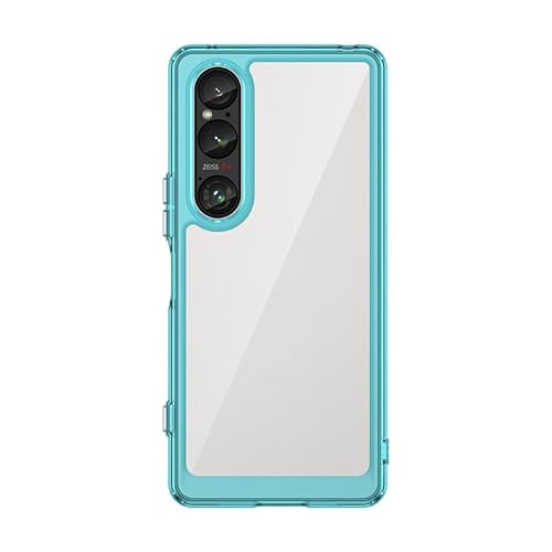 TRIPLE RIVER�EFor Xperia 1 VIII �P�[�X �N���A �X���� �V���v�� �ϏՌ� �w�ʓ��� TPU For �G�N�X�y���A1VIII �J�o�[(�N���A�u���[)