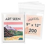 9” X 12” (200) Clear Resealable Cellophane Cello Bags Self Seal - Fits Brochure, Letter Size Documents, Clothing Tshirts - Pack It Chic (More Sizes Available)