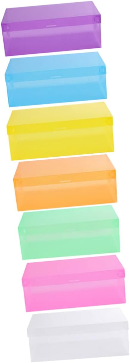 7pcs Household Shoes Storage Box Cardboard Shoe Boxes Lids Foldable Stackable Organizer for Closet