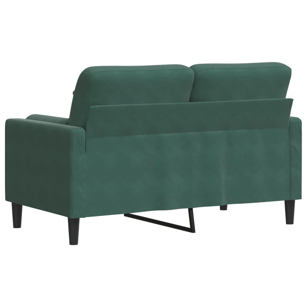 Divano a 2 Posti con Cuscini Verde Scuro 120 cm in Velluto,Divano,Divano da Soggiorno,Design Moderno,Divano Posti Economico -3278211