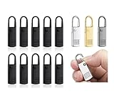 5/10Pcs Zipper Pull Replacement Detachable Zipper Pull Tabs Metal Zipper Fixer Head for Backpacks Purses Jackets Luggage Boots(10Pcs Silver)
