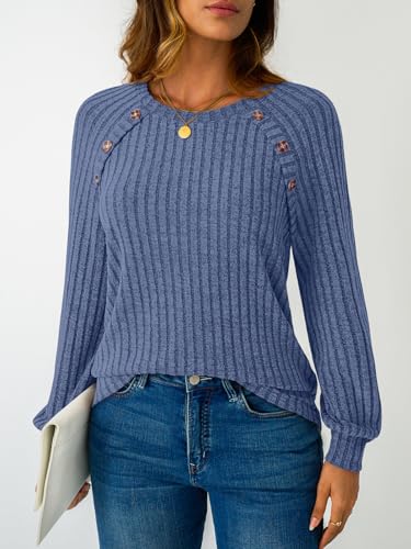 Image of LILLUSORY Womens Tops Long Sleeve Shirts Fall Lightweight Sweaters