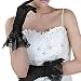 Women Ladies Voile Lace Elastic Net Yarn Party Wedding Bridal Dress Short Gloves,Bowknot Black,One Size