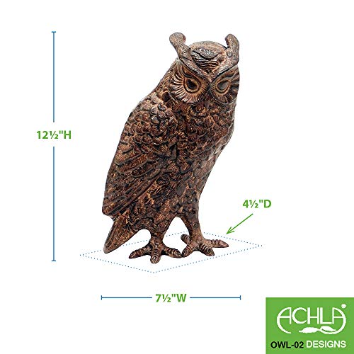 Achla Designs Great Horned Owl Garden Statue, Bronze #TOP2