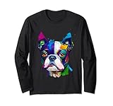 acquerello boston terrier cane per uomo donna bambini maglia a manica