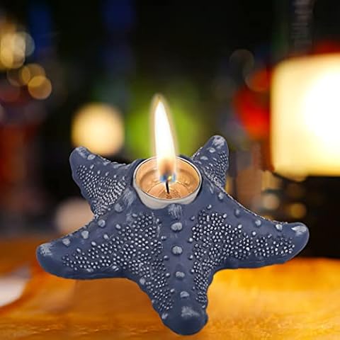 Portavelas de Estrella de Mar Portavelas de Velas Pequeñas Candeleros Decoración de Náutica y Playa Porta Velas Pequeñas para Mesa Baño Cumpleaños Mar Playa Océano Decoración Temática Cover