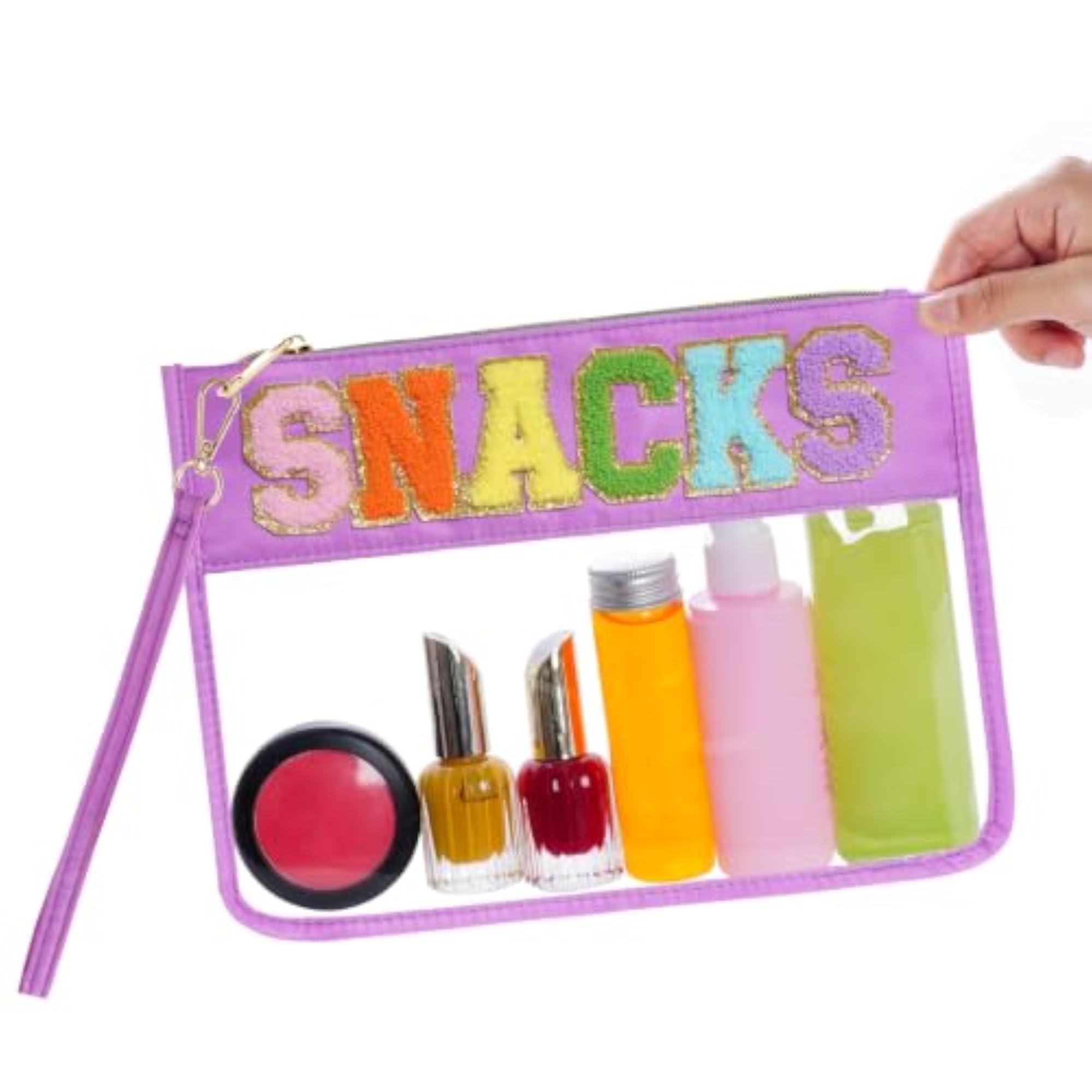 Chenille Letter Bag Clear Makeup Pouch, Multi-purpose
