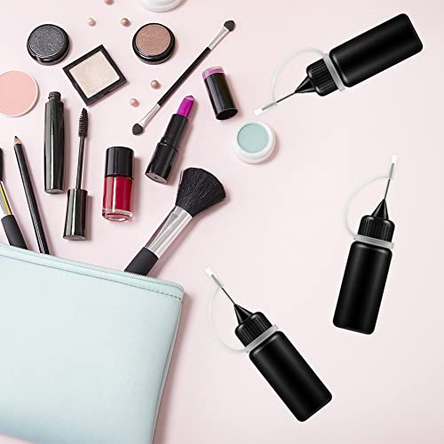 Dosierflasche,Nadelflasche,Quetschflasche Klein,Spritzflasche,Plastikflasche,Leimflasche Leer,Kleine Plastikflaschen Zum BefüLlen,Mit Nadelspitze,10ml Leerfläschchen,Applikator Flasche,Schwarz,4PCS